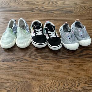 Bundle of 3 pairs Size 6 Toddler Kids Black Sneakers